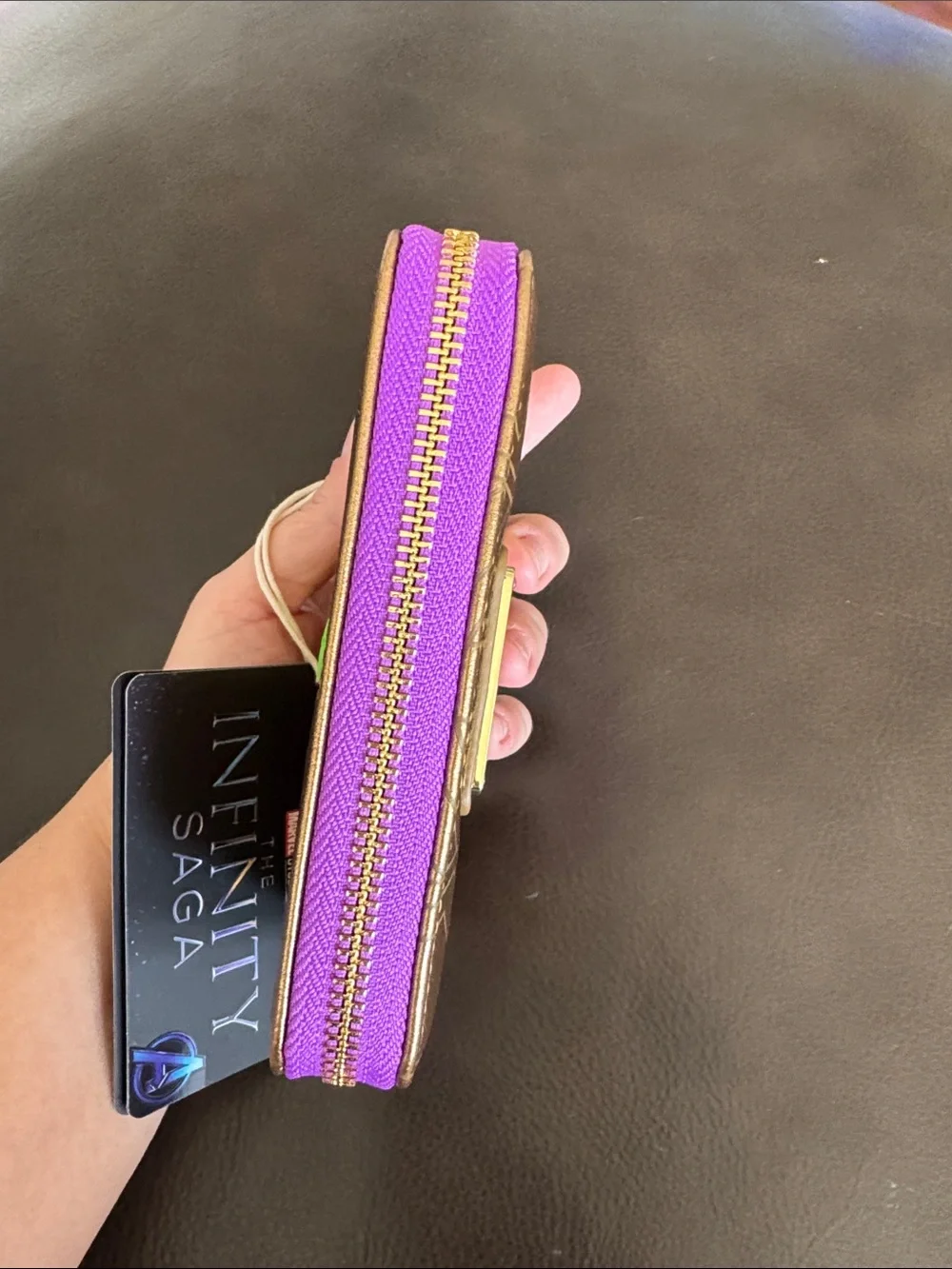 The Infinity Saga Marvel Studios Loungefly Shine Thanks Gauntlet Zip Wallet NWT